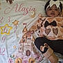 baby, girl, infant, blanket, milestone, numbers, castle, stars, headband, bow, leopard_print, heart, dress, boots, fuzzy, hand, toy, pink, yellow, celebration