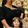 Theodore joined the competition — help win amazing prizes! mother, children, baby, toddler, young_child, family, portrait, outdoors, woodland, forest, nature, smiling, serious_expression, dark_clothing, black_shirt, glasses, earrings, curly_hair, sitting, family_photo