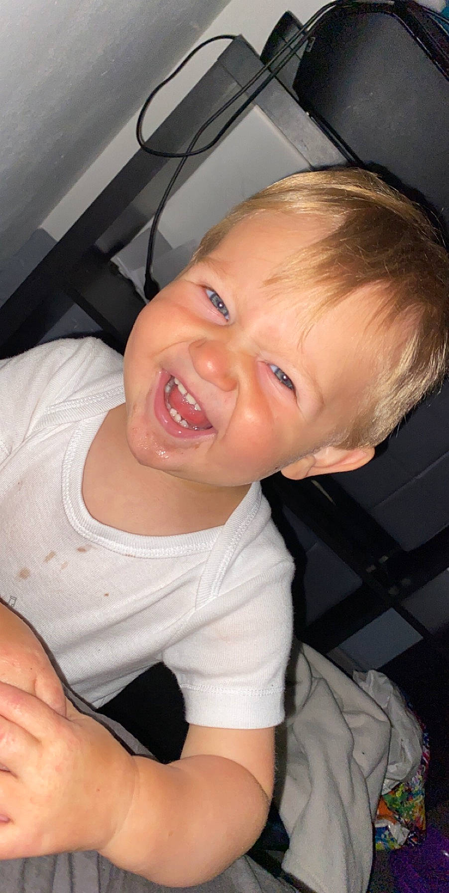 Kaïylan a rejoint le concours — aidez-le/la à gagner de superbes lots ! baby, cheek, child, chin, ear, eye, face, facial_expression, head, laugh, mouth, nose, person, skin, smile, toddler