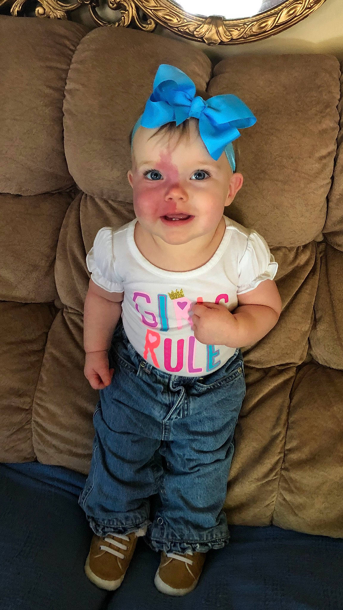 Raylee joined the competition — help win amazing prizes! abdomen, baby, baby_products, baby_toddler_clothing, child, costume, ear, hair_accessory, person, product, smile, toddler