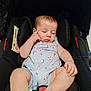 baby, car_seat, child, clothing, cute, face, fingertip, foot, hand, head, indoors, infant, onesie, peaceful, pose, rest, safety, seatbelt, skin, sleeping