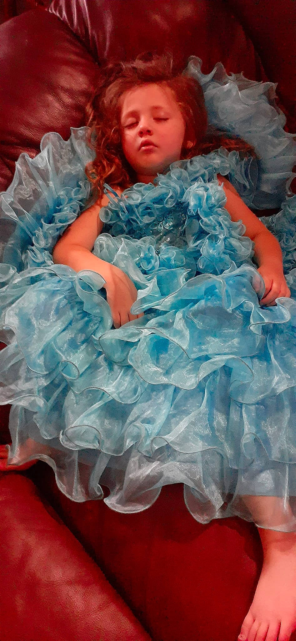 Faith is registered to the contest to win money with this photo: aqua, baby_toddler_clothing, blue, child, costume, day_dress, electric_blue, embellishment, event, fashion_accessory, fashion_design, flash_photography, formal_wear, fun, fur, happy, headpiece, person, pink, ruffle