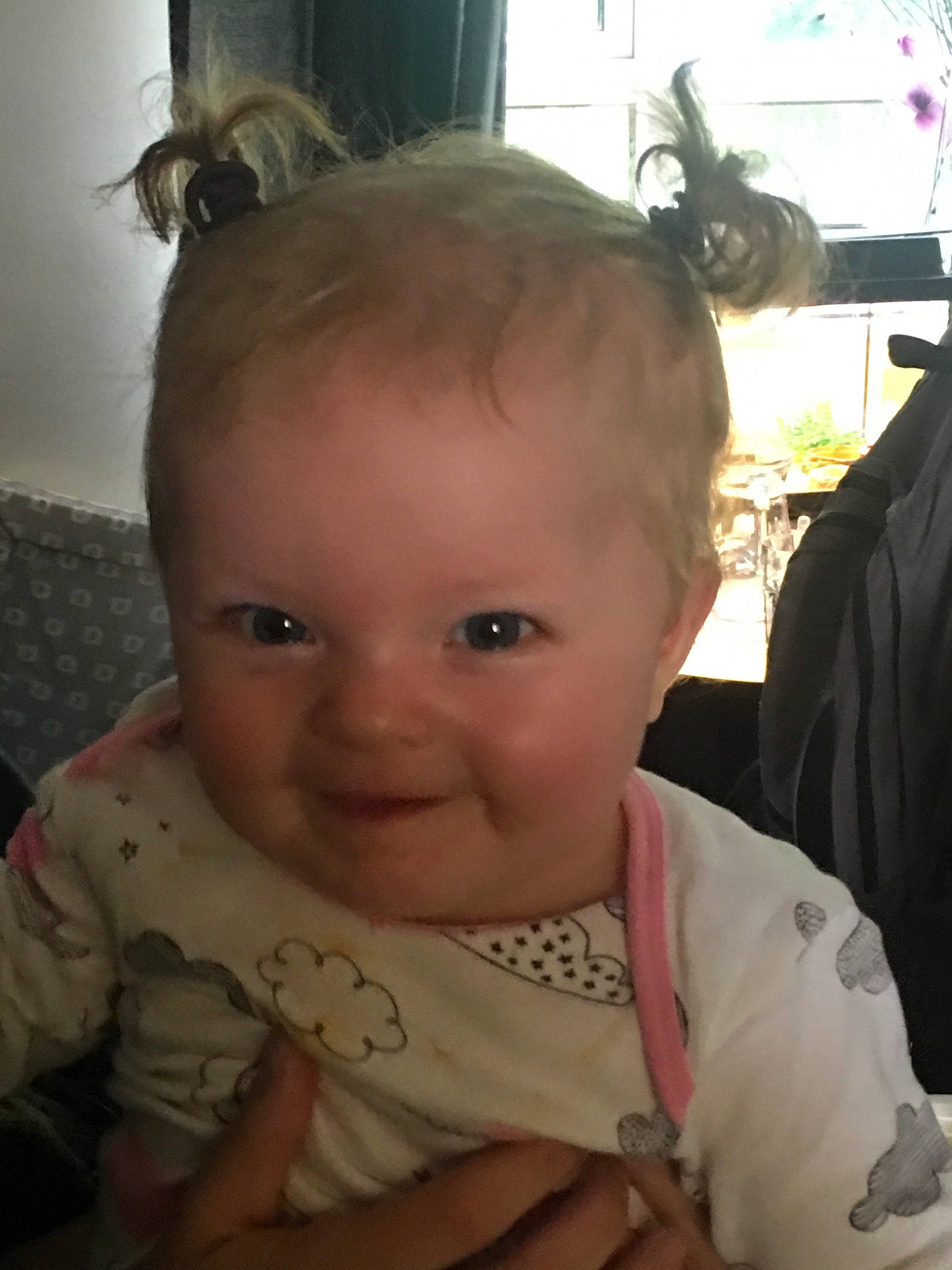 Miley is registered to the contest to win money with this photo: baby, cheek, child, chin, ear, eye, eyebrow, face, forehead, hair, hairstyle, head, iris, joy, lip, mouth, neck, nose, person, skin