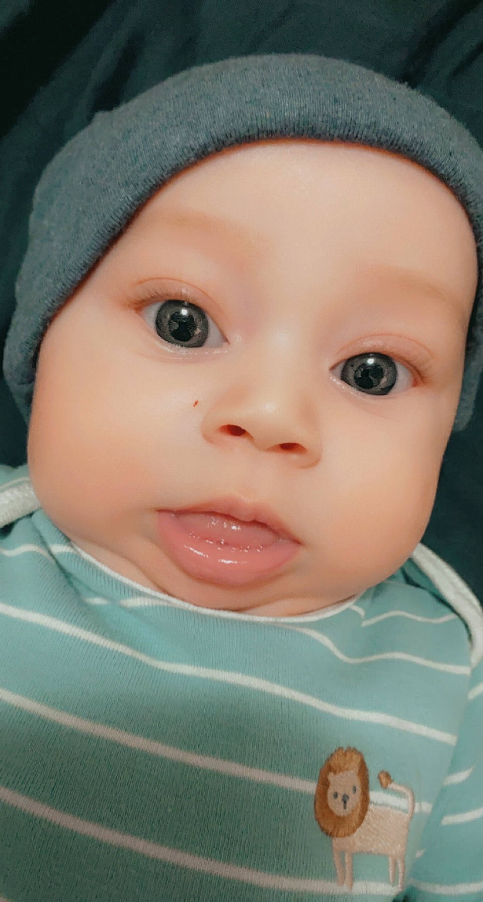 Kash joined the competition — help win amazing prizes! baby, baby_toddler_clothing, cap, cheek, child, chin, cool, eyebrow, eyelash, facial_expression, forehead, headwear, iris, lip, mouth, nose, person, pink, product, skin