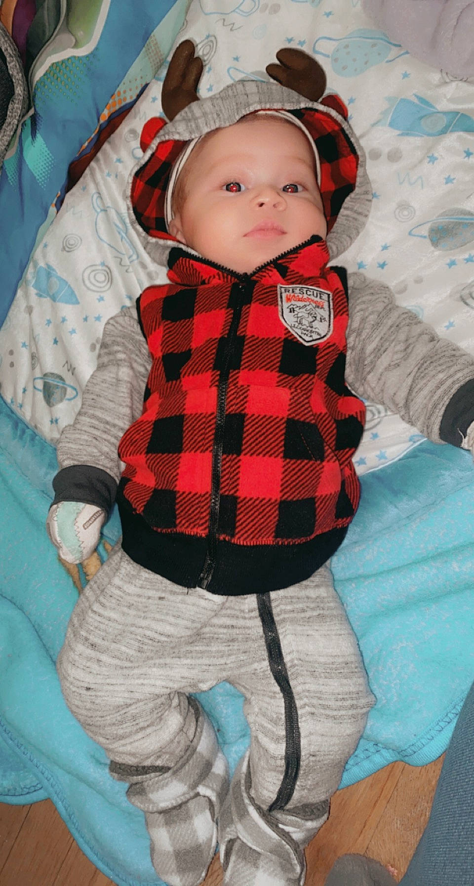 Kash joined the competition — help win amazing prizes! baby, baby_toddler_clothing, carmine, child, collar, cool, design, eye, head, linens, outerwear, pattern, person, pink, plaid, red, sleeve, tartan, textile, toddler
