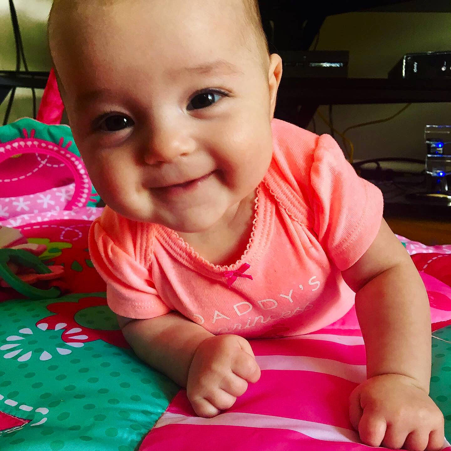 Francesca joined the competition — help win amazing prizes! baby, beauty, cheek, child, crawling, eye, face, facial_expression, fun, happy, head, joy, lip, nose, person, pink, play, sitting, skin, smile