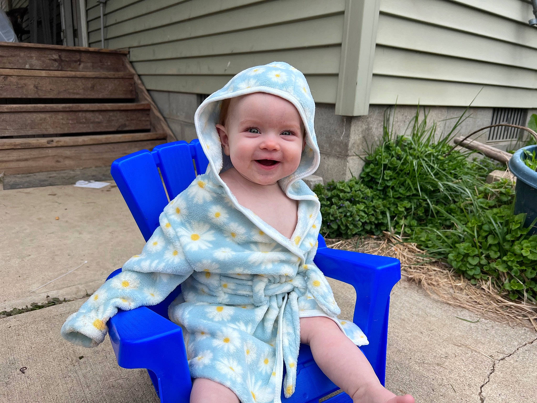 Ensley joined the competition — help win amazing prizes! baby, baby_toddler_clothing, baseball_cap, cap, child, dress, electric_blue, fashion_accessory, fun, grass, happy, hat, headgear, headwear, houseplant, joy, leisure, person, plant, sitting