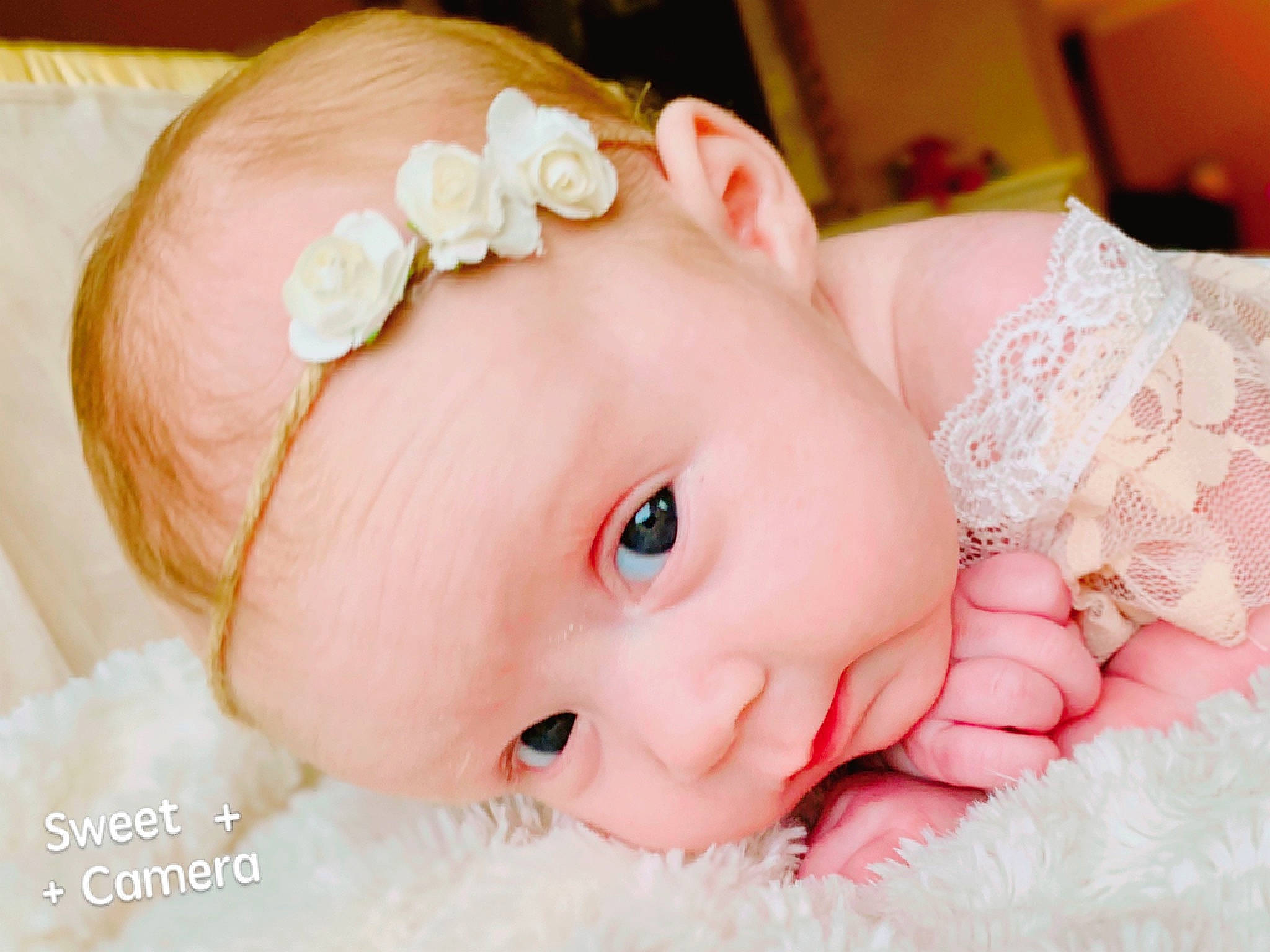 Reya joined the competition — help win amazing prizes! baby, cheek, child, close_up, ear, eye, face, fashion_accessory, hair_accessory, head, headband, headgear, headpiece, lip, mouth, person, photograph, photography, pink, skin