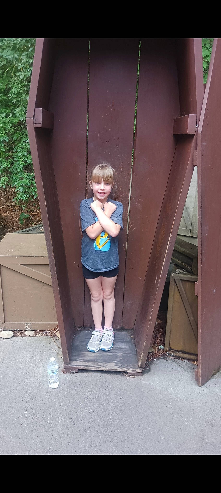 Ryleigh joined the competition — help win amazing prizes! baby_toddler_clothing, child, city, electric_blue, fun, happy, human_leg, joy, leisure, outdoor_play_equipment, person, pink, plant, play, recreation, shorts, sleeve, t_shirt, thigh, toddler