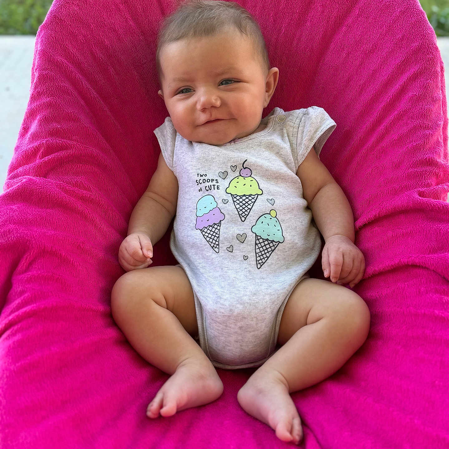Luna Rose joined the competition — help win amazing prizes! applique, baby, blanket, bodypart, chair, clothing, couch, cushion, face, furniture, head, homedecor, linen, newborn, pattern, person, photography, portrait, sitting, t_shirt