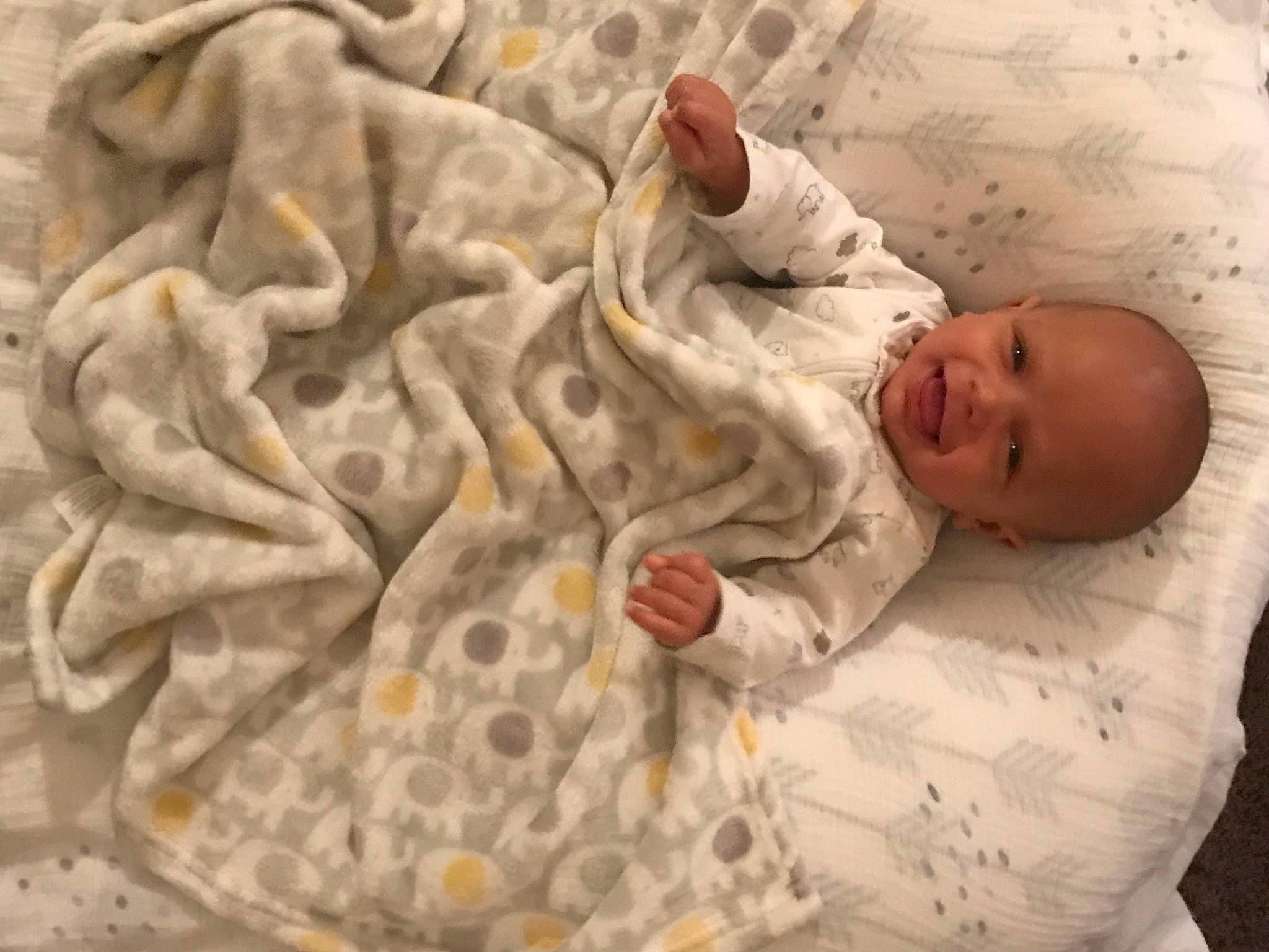 Zavian joined the competition — help win amazing prizes! baby, baby_products, baby_safety, baby_sleeping, baby_toddler_clothing, bed_sheet, bedding, bedtime, child, comfort, face, head, human_body, linens, pattern, person, room, skin, sleeve, smile