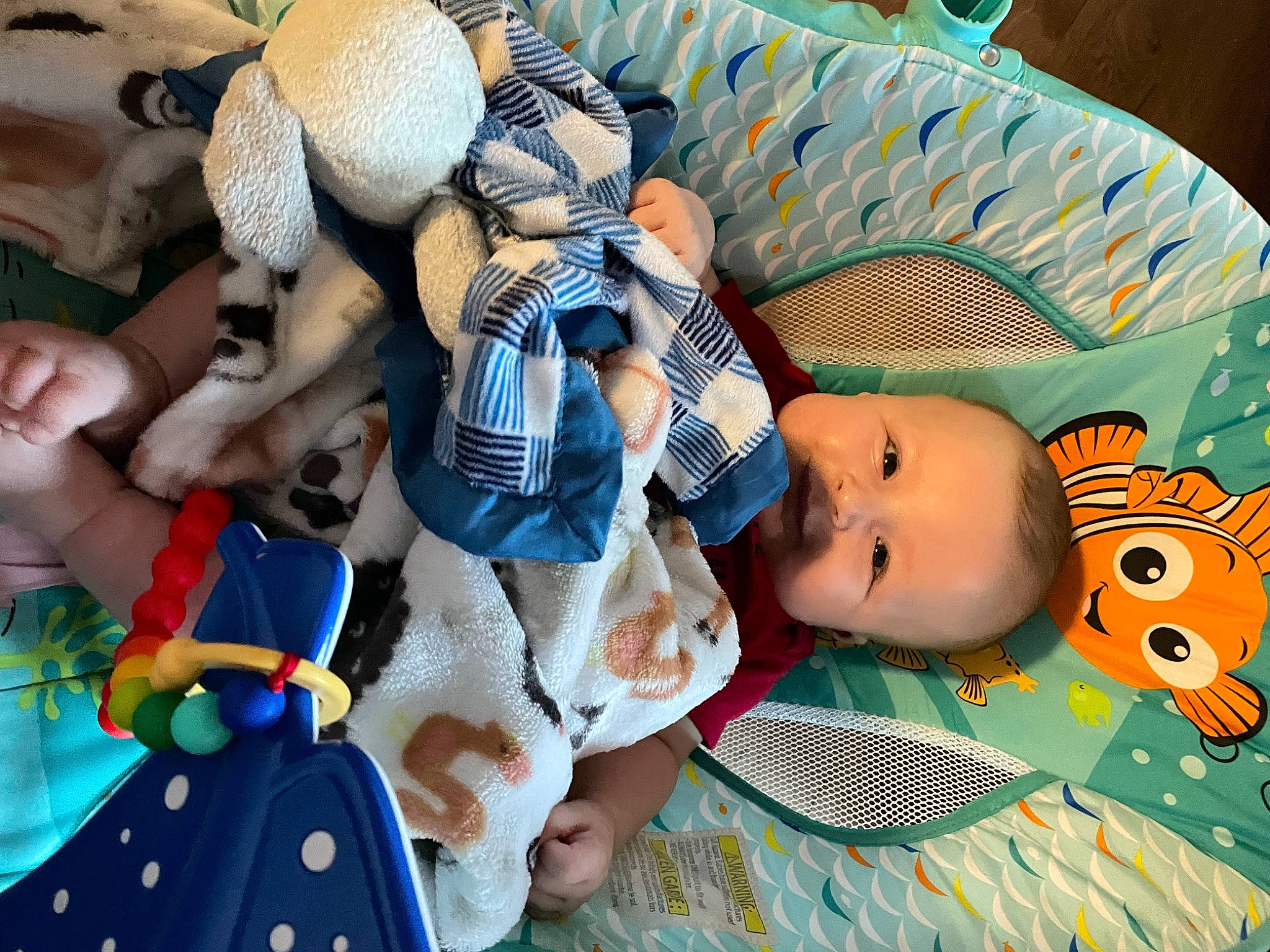 Gabriel is registered to the contest to win money with this photo: baby, baby_products, baby_toddler_clothing, baby_toys, child, comfort, fashion_accessory, hat, linens, pattern, person, plush, room, stuffed_toy, textile, thread, toddler, toy, vertebrate, wool