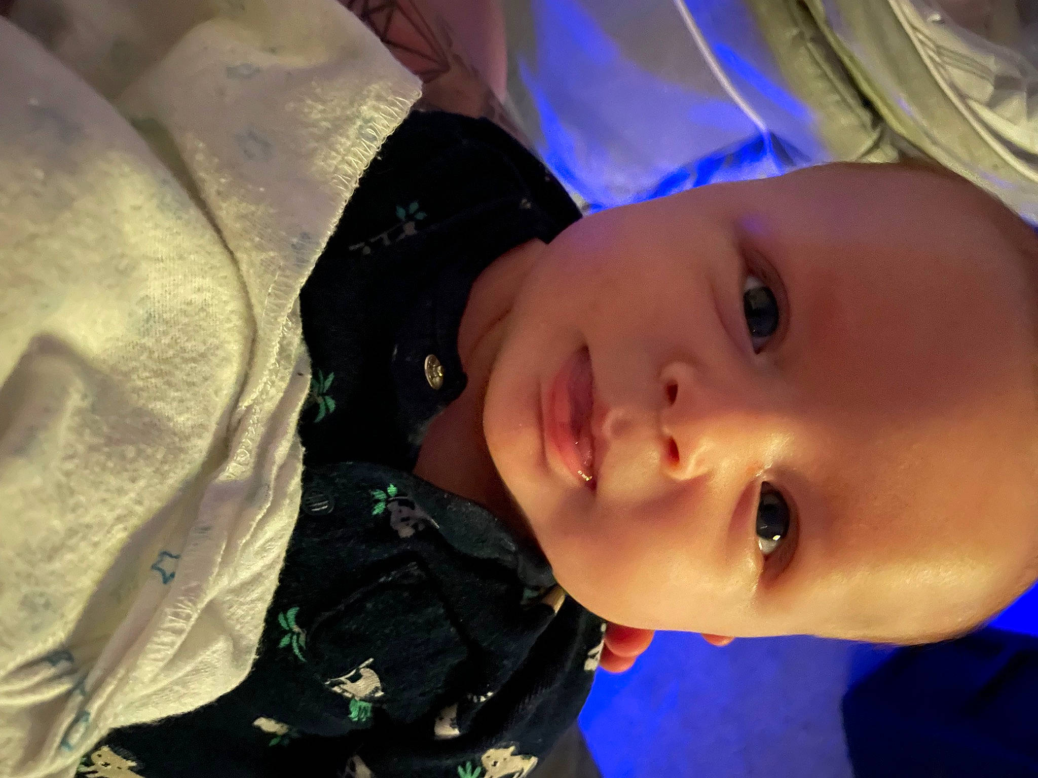 Gabriel is registered to the contest to win money with this photo: baby, baby_toddler_clothing, cheek, child, electric_blue, eyebrow, eyelash, fun, grass, happy, iris, lip, mouth, nose, person, plant, skin, sky, smile, toddler