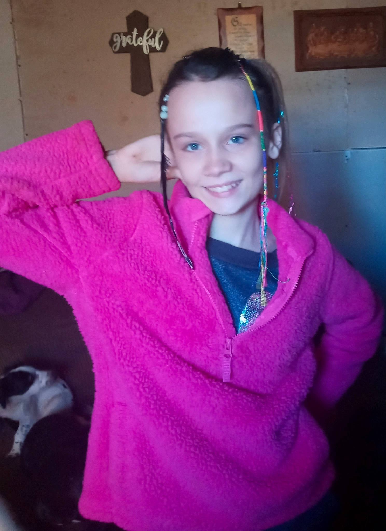 Amery is registered to the contest to win money with this photo: audio_equipment, black_hair, costume, electric_blue, eyelash, fashion_accessory, flash_photography, fun, gadget, happy, headphones, hearing, hoodie, jewellery, joy, magenta, person, personal_protective_equipment, pink, purple