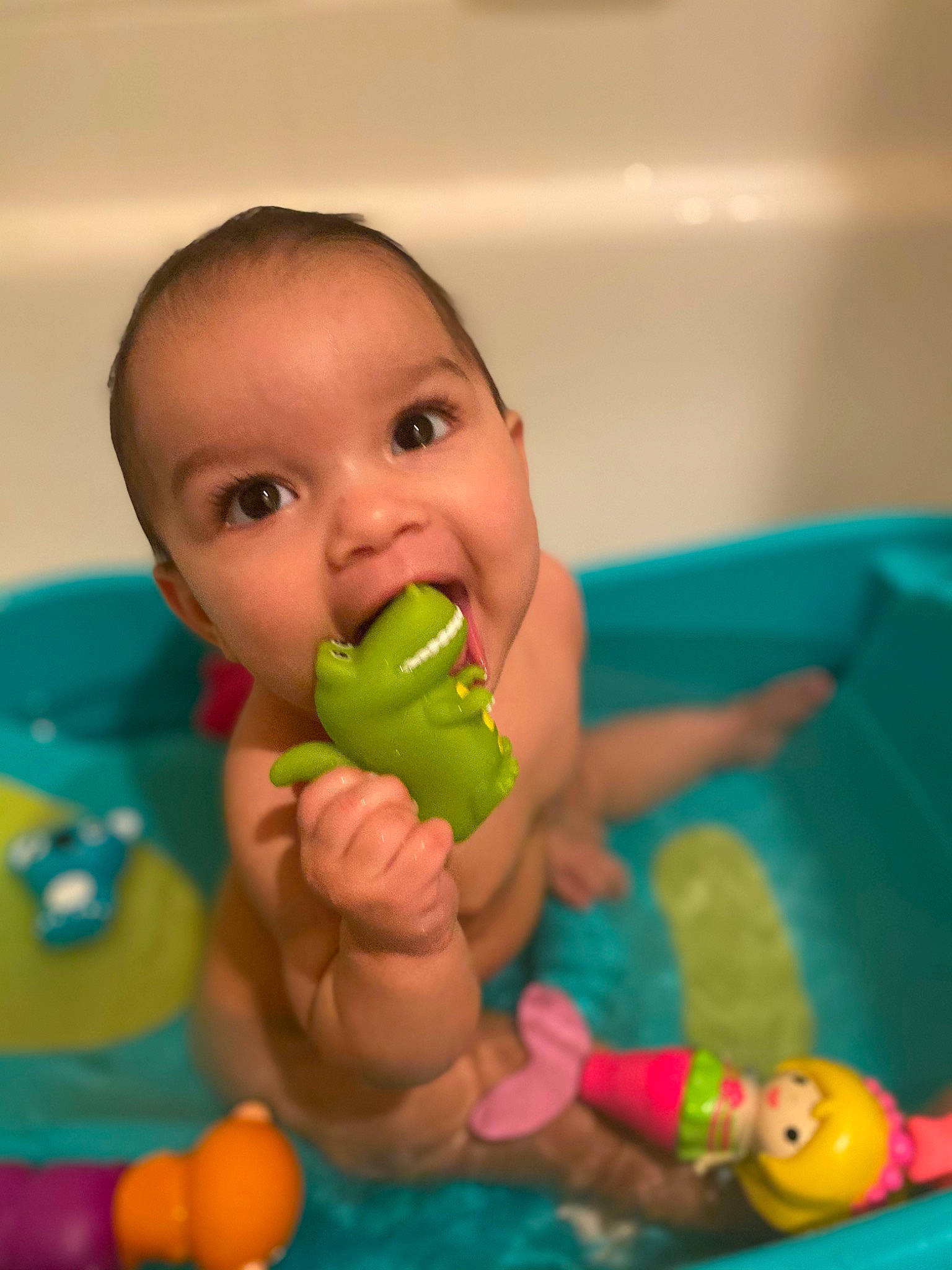 Ayva joined the competition — help win amazing prizes! aqua, baby_bathing, baby_playing_with_toys, baby_products, baby_toys, bath_toy, bathing, bathtub, cheek, child, finger, fluid, fun, joint, organ, person, plastic, product, skin, surprise