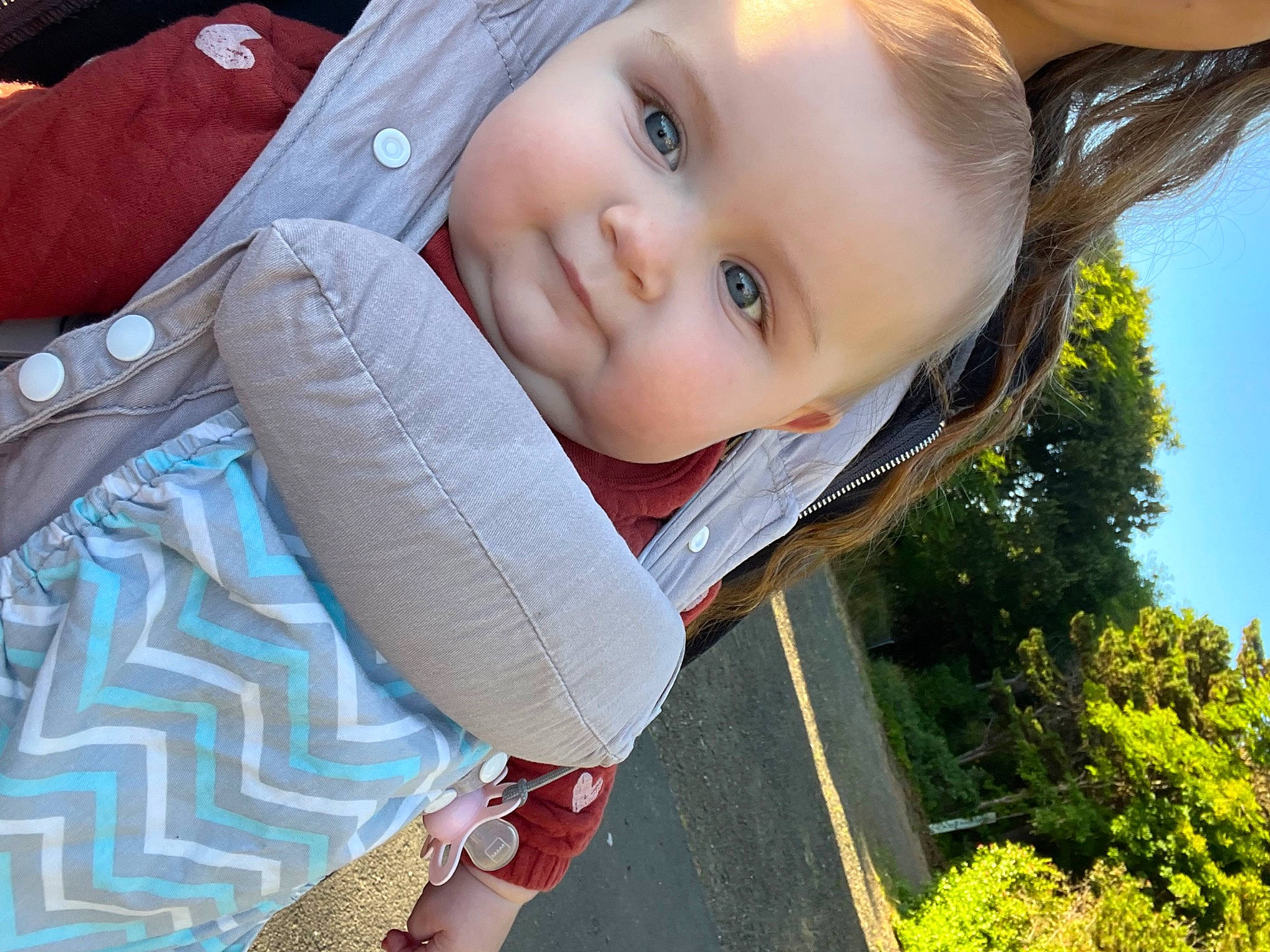 Rowen joined the competition — help win amazing prizes! baby_toddler_clothing, cheek, cool, eye, grass, happy, head, iris, leaf, lip, nose, people_in_nature, person, photograph, plant, skin, sleeve, smile, toddler, tree