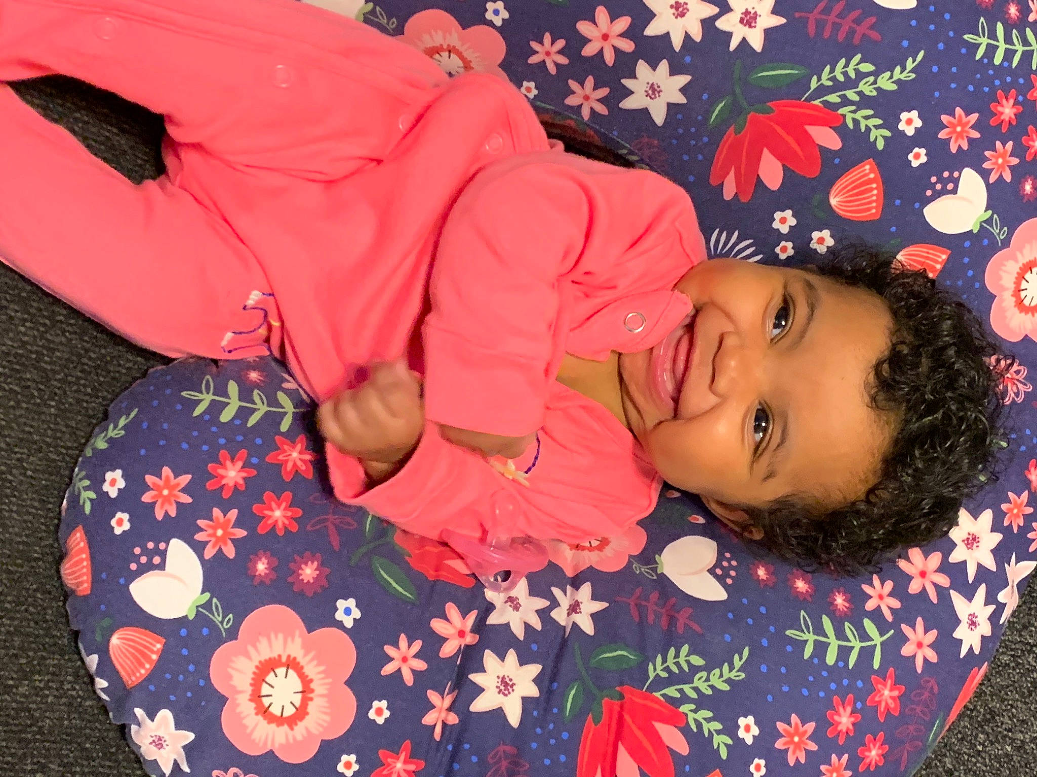 Alayjah joined the competition — help win amazing prizes! baby_toddler_clothing, carmine, child, comfort, happy, joy, linens, magenta, pattern, peach, person, pink, red, room, sleeve, smile, toddler