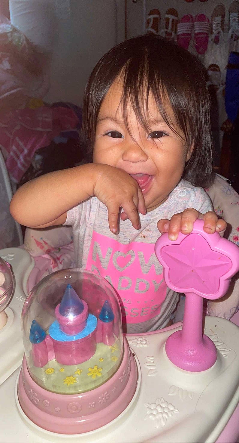 Violetta joined the competition — help win amazing prizes! bangs, child, drinkware, finger, fun, happy, icing, magenta, nail, party, person, pink, play, serveware, smile, sugar_cake, sweetness, table, tableware, thumb