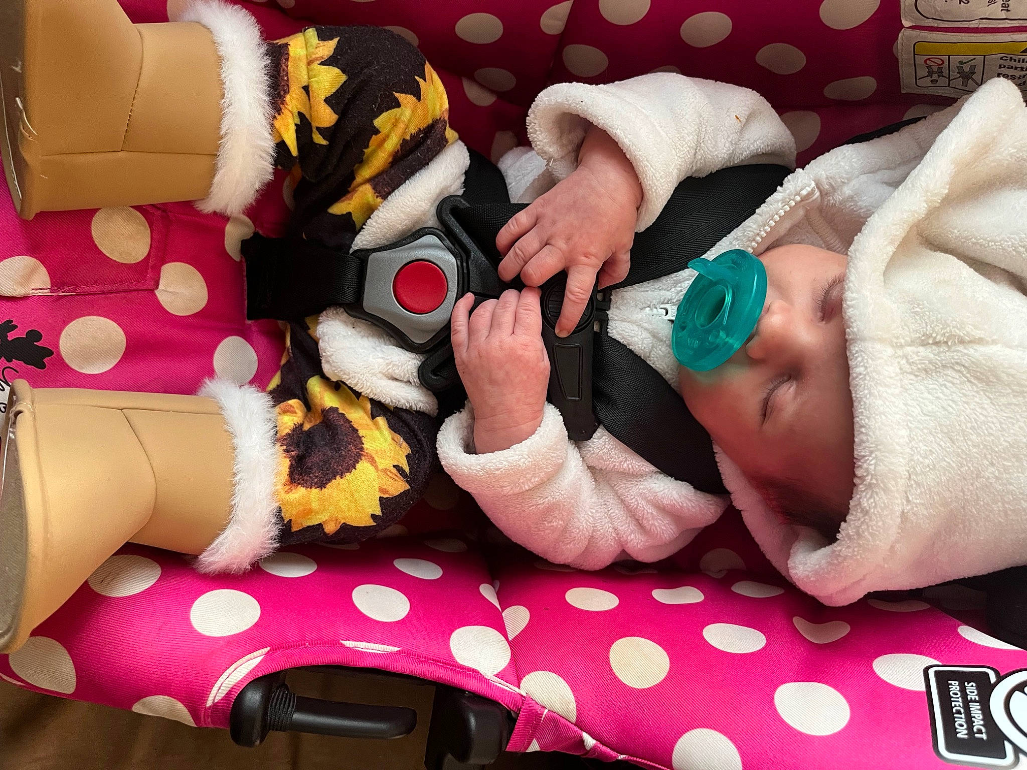 Julie joined the competition — help win amazing prizes! arm, baby, child, comfort, finger, hand, headwear, human_leg, lap, linens, nail, person, pink, product, skin, stuffed_toy, textile, thigh, thumb, toddler