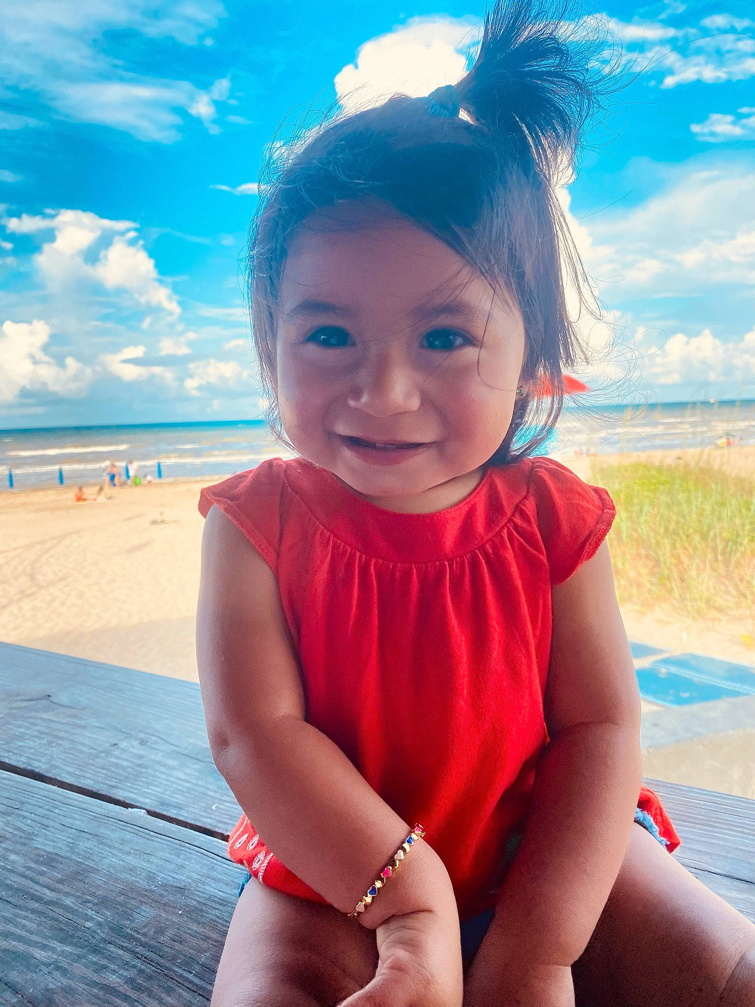 Ailani is registered to the contest to win money with this photo: beach, black_hair, blue, cloud, cool, eye, flash_photography, fun, happy, iris, joy, leg, leisure, long_hair, people_on_beach, person, skin, sky, smile, thigh