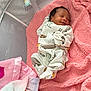 Myaria is registered to the contest to win money with this photo: baby, bed, blanket, child, clothing, cozy, crib, cute, indoor, infant, mesh, newborn, nursery, onesie, pacifier, pink, resting, sleeping, smiling, soft