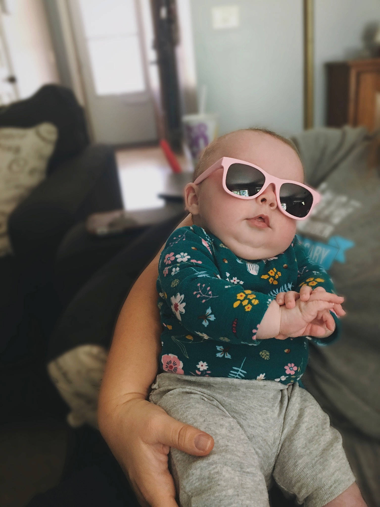 Aspen is registered to the contest to win money with this photo: abdomen, baby, child, cool, eyewear, fun, glasses, head, people, person, sitting, skin, sunglasses, toddler, trunk, vacation, vision_care