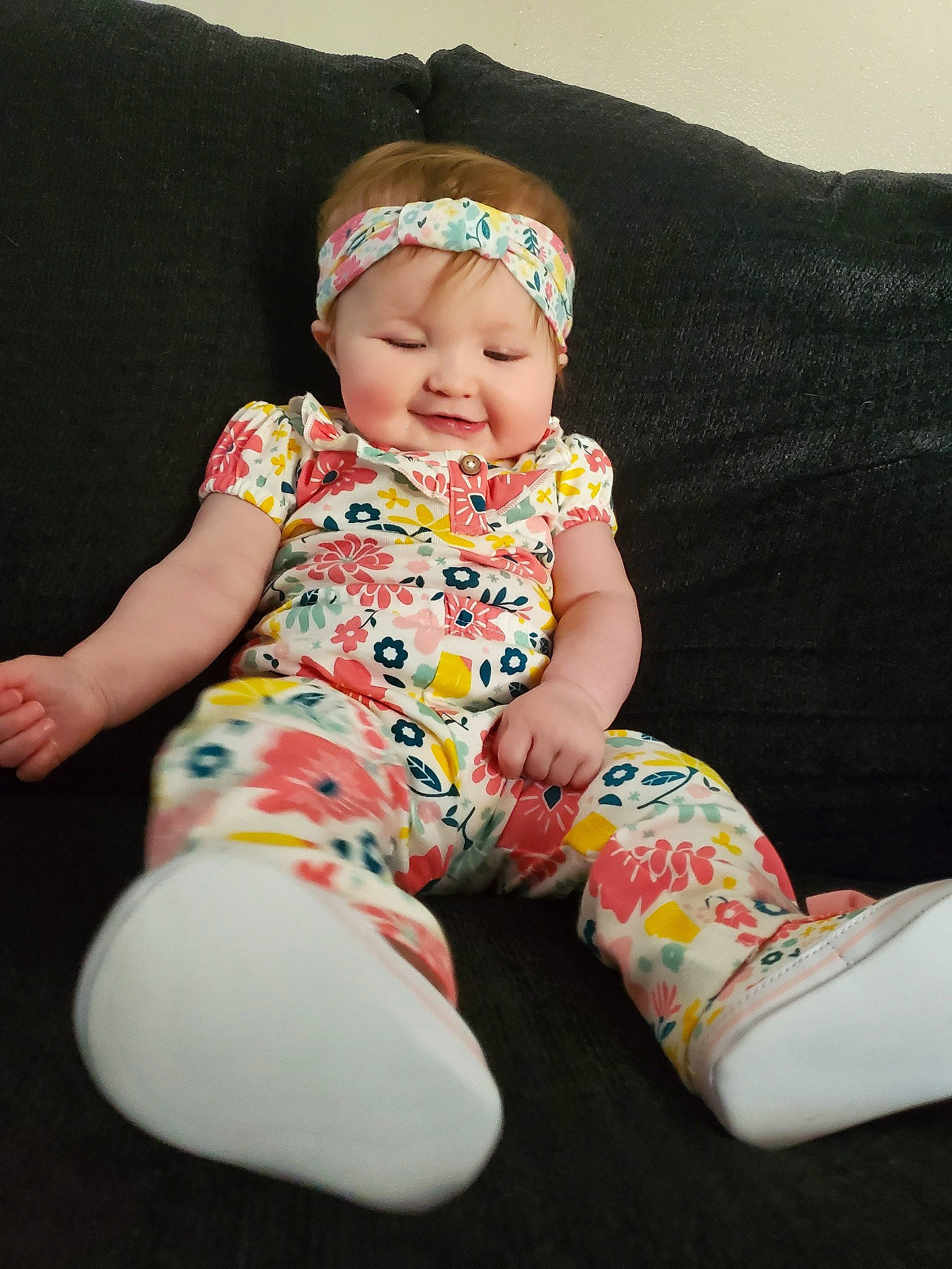 Brooklynn is registered to the contest to win money with this photo: baby, baby_toddler_clothing, child, hair_accessory, headgear, joy, person, sitting, skin, toddler
