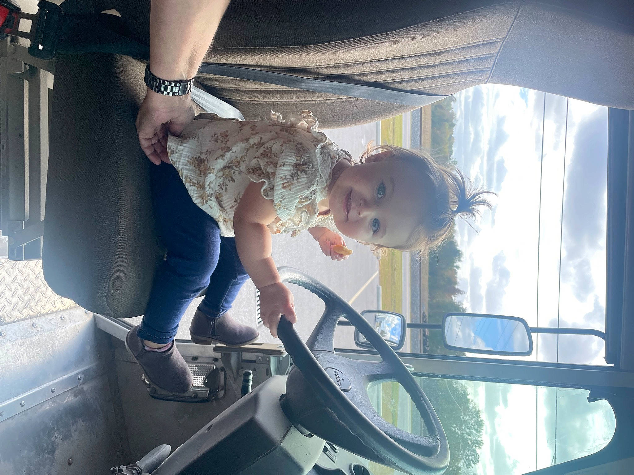 Sutton joined the competition — help win amazing prizes! auto_part, automotive_design, automotive_exterior, automotive_lighting, automotive_tire, bumper, electric_blue, flash_photography, fun, hand, happy, hood, joy, light, motor_vehicle, person, sky, smile, toddler, vehicle