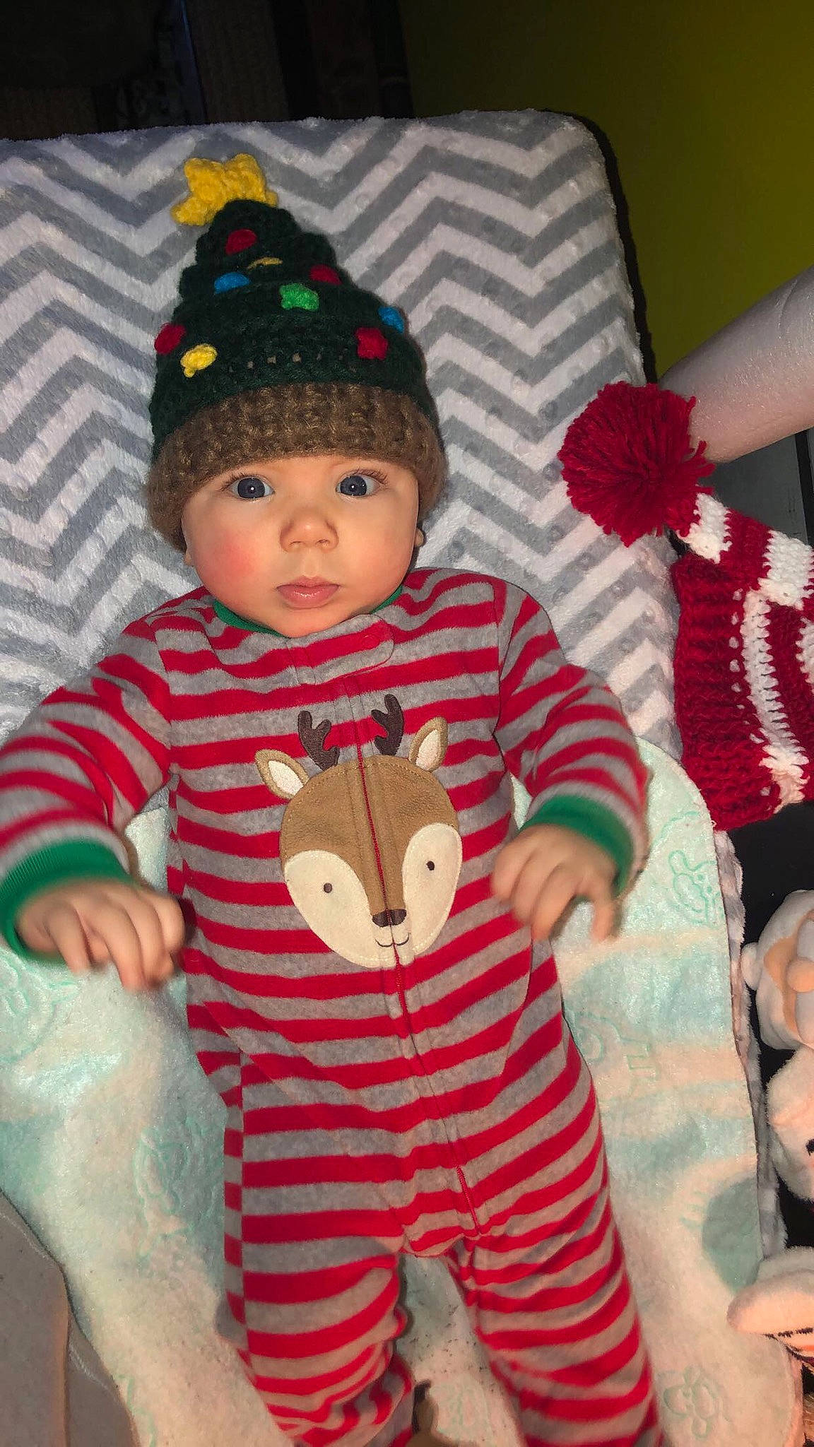 Odin joined the competition — help win amazing prizes! boy, cheek, child, christmas, design, hat, headgear, holiday, infant, knitting, material, pattern, person, product, red, skin, smile, stuffed_toy, textile, toddler