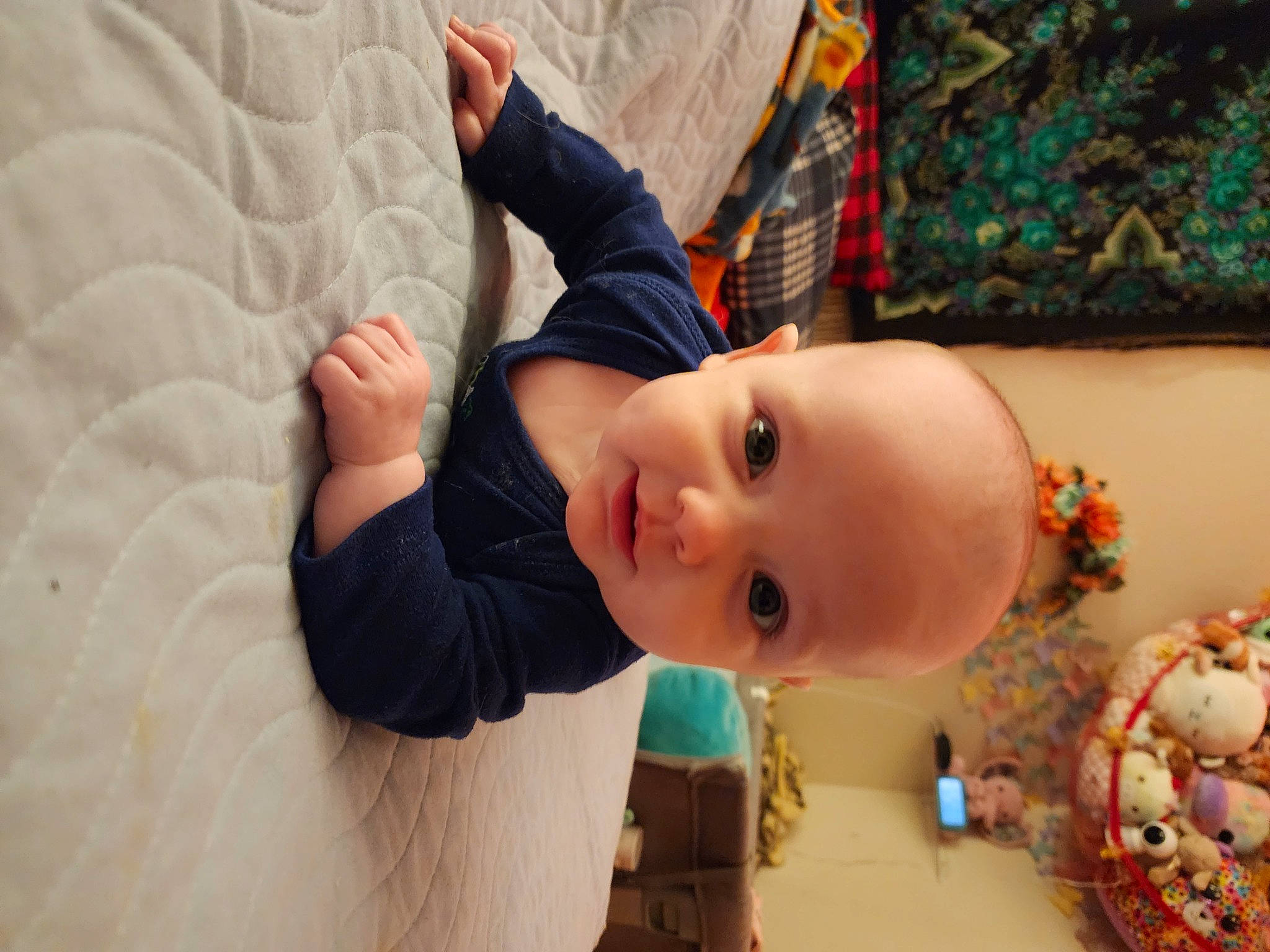 Lainey joined the competition — help win amazing prizes! baby, baby_toddler_clothing, cheek, child, event, eye, finger, fun, happy, human_body, leisure, nose, pattern, person, room, skin, smile, toddler, toy, tree