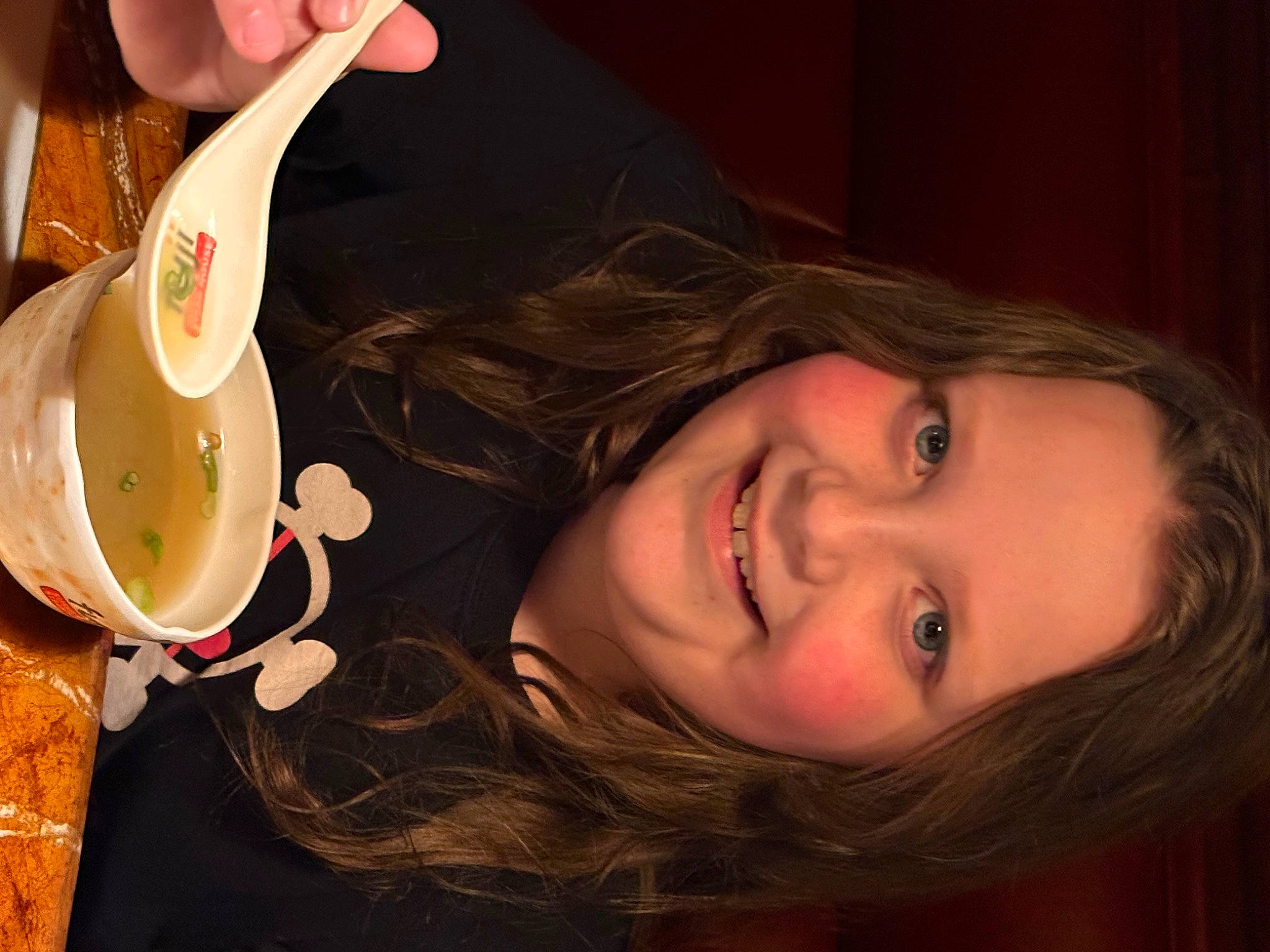 Emily is registered to the contest to win money with this photo: cool, cup, drink, drinkware, eyelash, flash_photography, food, food_craving, fun, happy, ingredient, jaw, joy, lip, long_hair, mouth, neck, nose, person, serveware