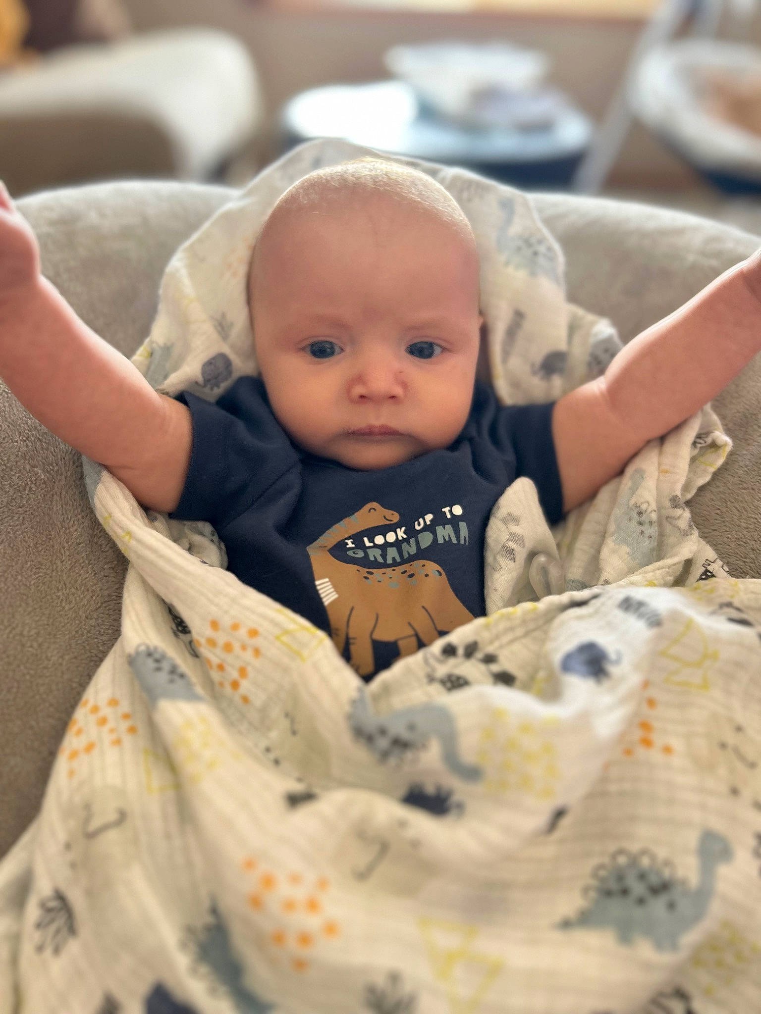 Evan joined the competition — help win amazing prizes! baby, baby_toddler_clothing, cheek, child, comfort, event, eye, face, fun, happy, head, human, iris, linens, mammal, person, room, sitting, skin, sleeve