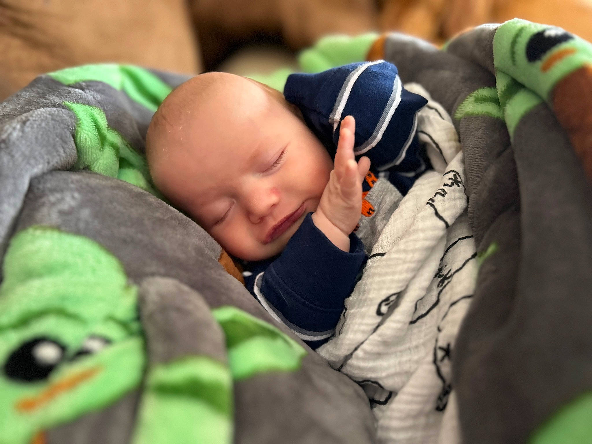 Evan is registered to the contest to win money with this photo: baby, baby_carriage, baby_products, baby_toddler_clothing, bedtime, child, comfort, facial_expression, finger, grass, happy, head, leaf, nap, people_in_nature, person, sitting, skin, toddler, tree