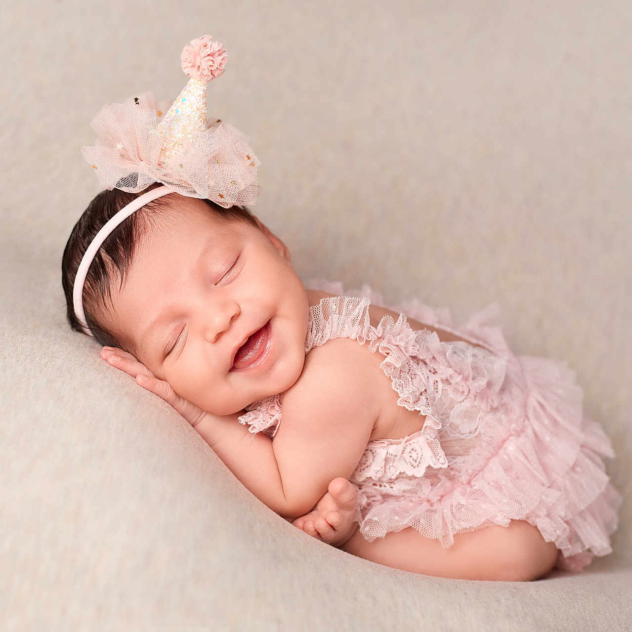 Ryah joined the competition — help win amazing prizes! accessories, baby, bodypart, bonnet, clothing, dress, face, finger, hand, happy, hat, head, headband, jewelry, newborn, person, photography, portrait, sleeping, smile