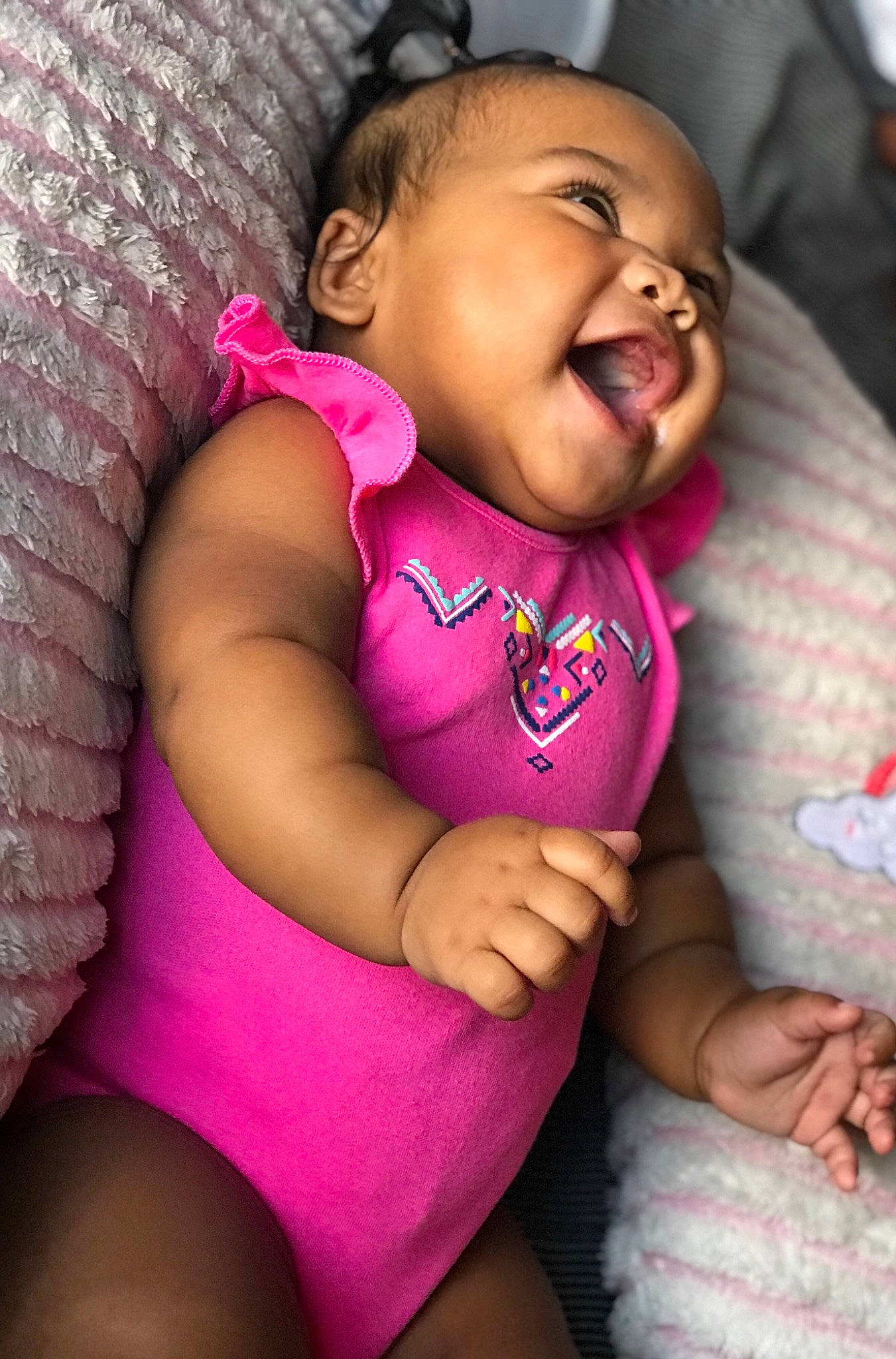 Aizah joined the competition — help win amazing prizes! abdomen, arm, baby, birth, cheek, child, face, facial_expression, fun, happy, joy, leg, lip, magenta, mouth, neck, person, pink, skin, smile