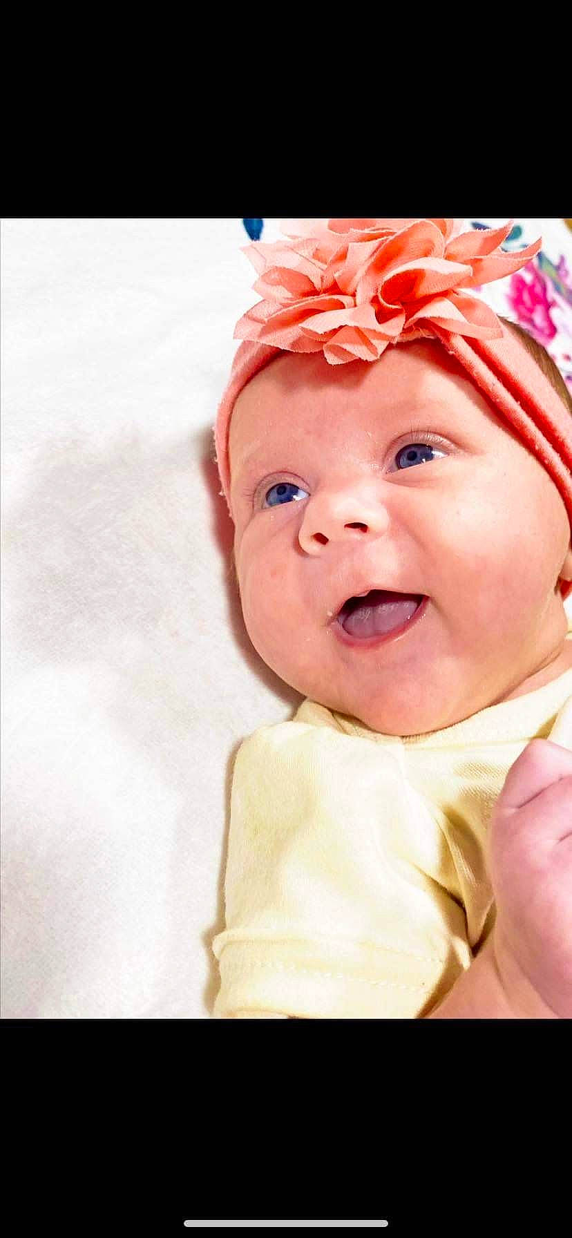 Sofia is registered to the contest to win money with this photo: baby, baby_laughing, baby_making_funny_faces, baby_toddler_clothing, cap, cheek, child, chin, fashion_accessory, fun, happy, hat, headband, headpiece, headwear, lip, mouth, peach, person, sleeve