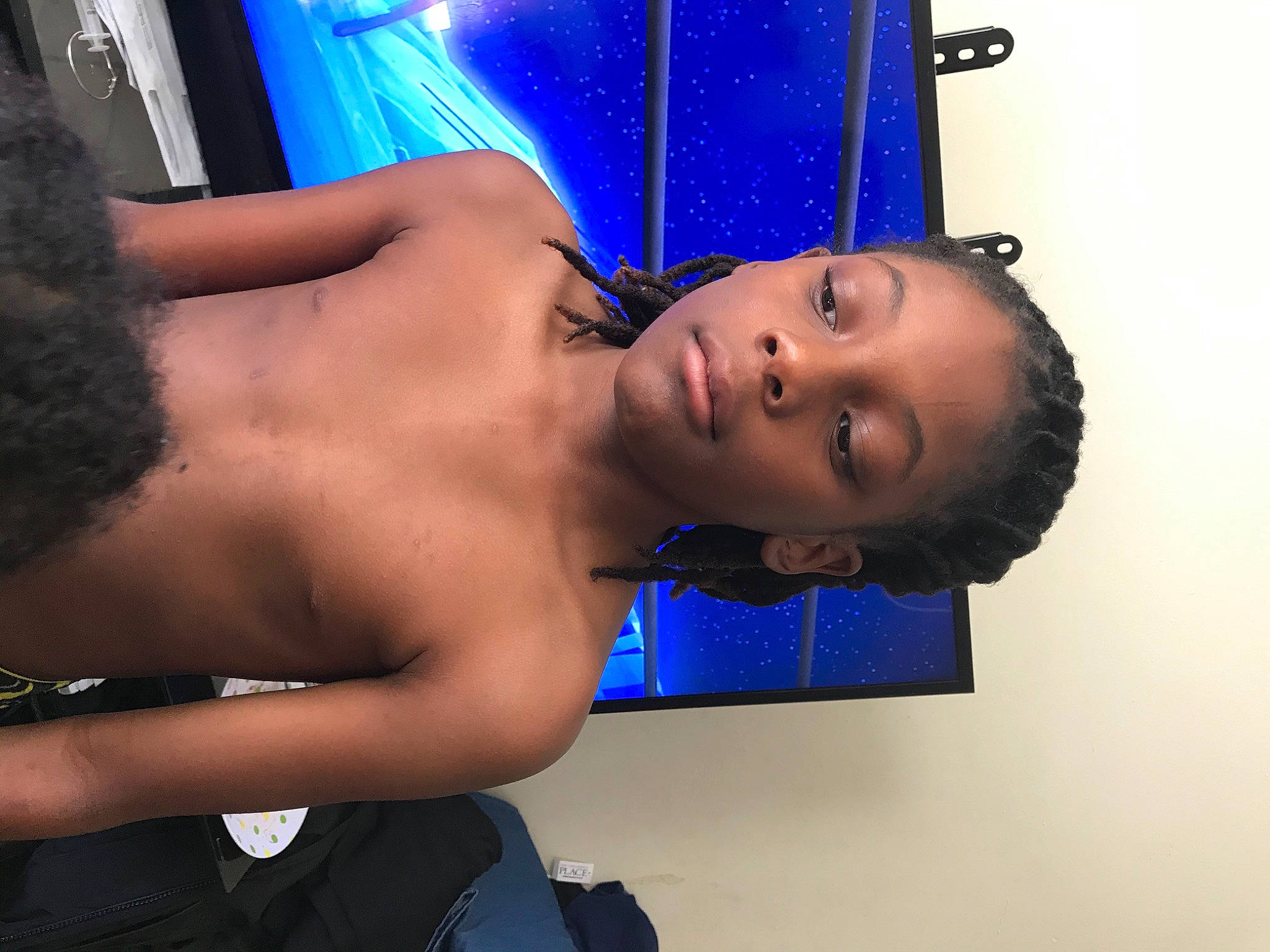 Javon joined the competition — help win amazing prizes! arm, black_hair, blue, chest, cobalt_blue, ear, elbow, electric_blue, finger, hand, human_body, joint, mouth, muscle, neck, person, shoulder, throat, trunk