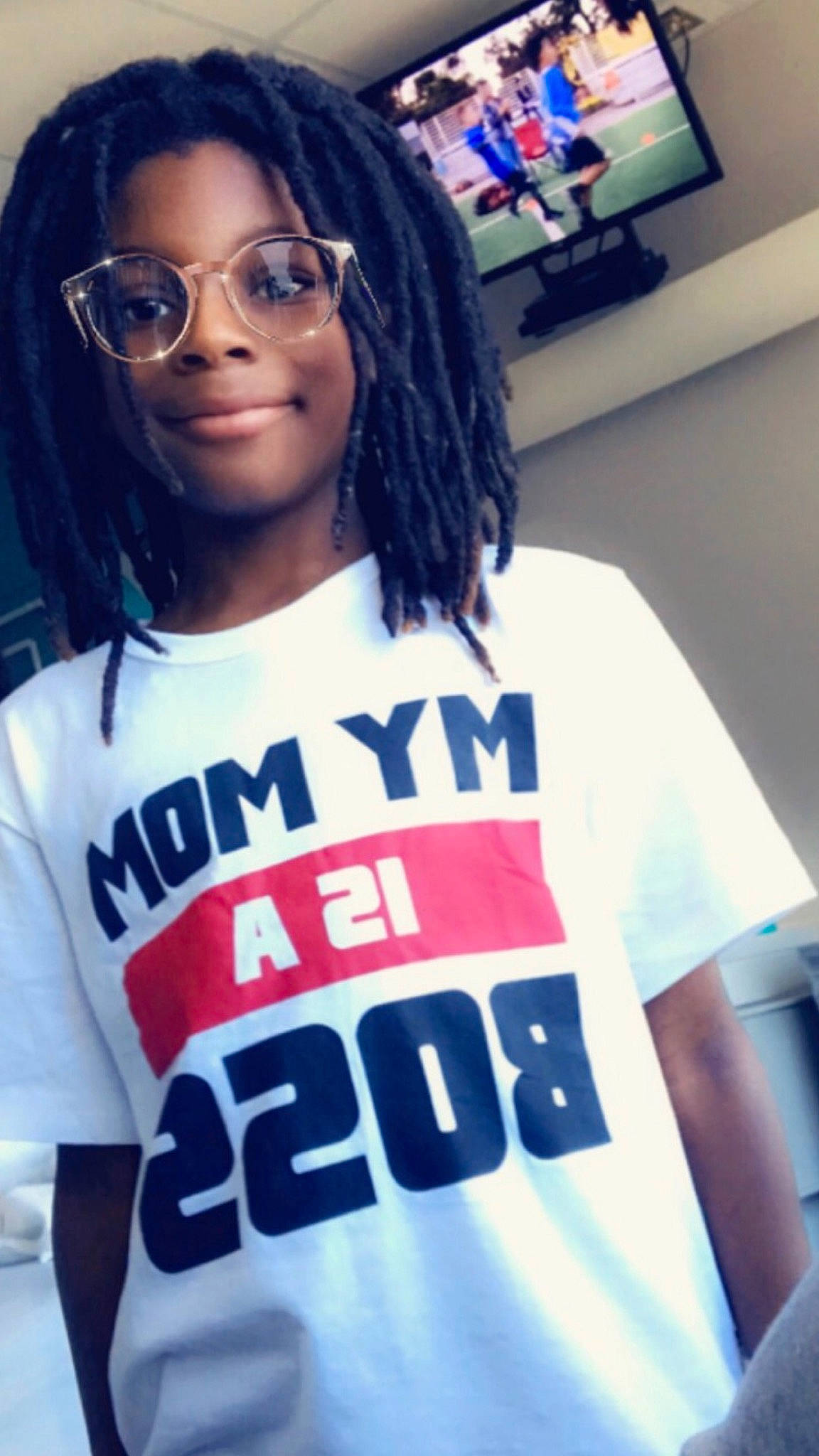 Javon joined the competition — help win amazing prizes! black_hair, cool, eyewear, glasses, hair, hairstyle, joy, long_hair, outerwear, person, photography, selfie, sleeve, sportswear, t_shirt, top