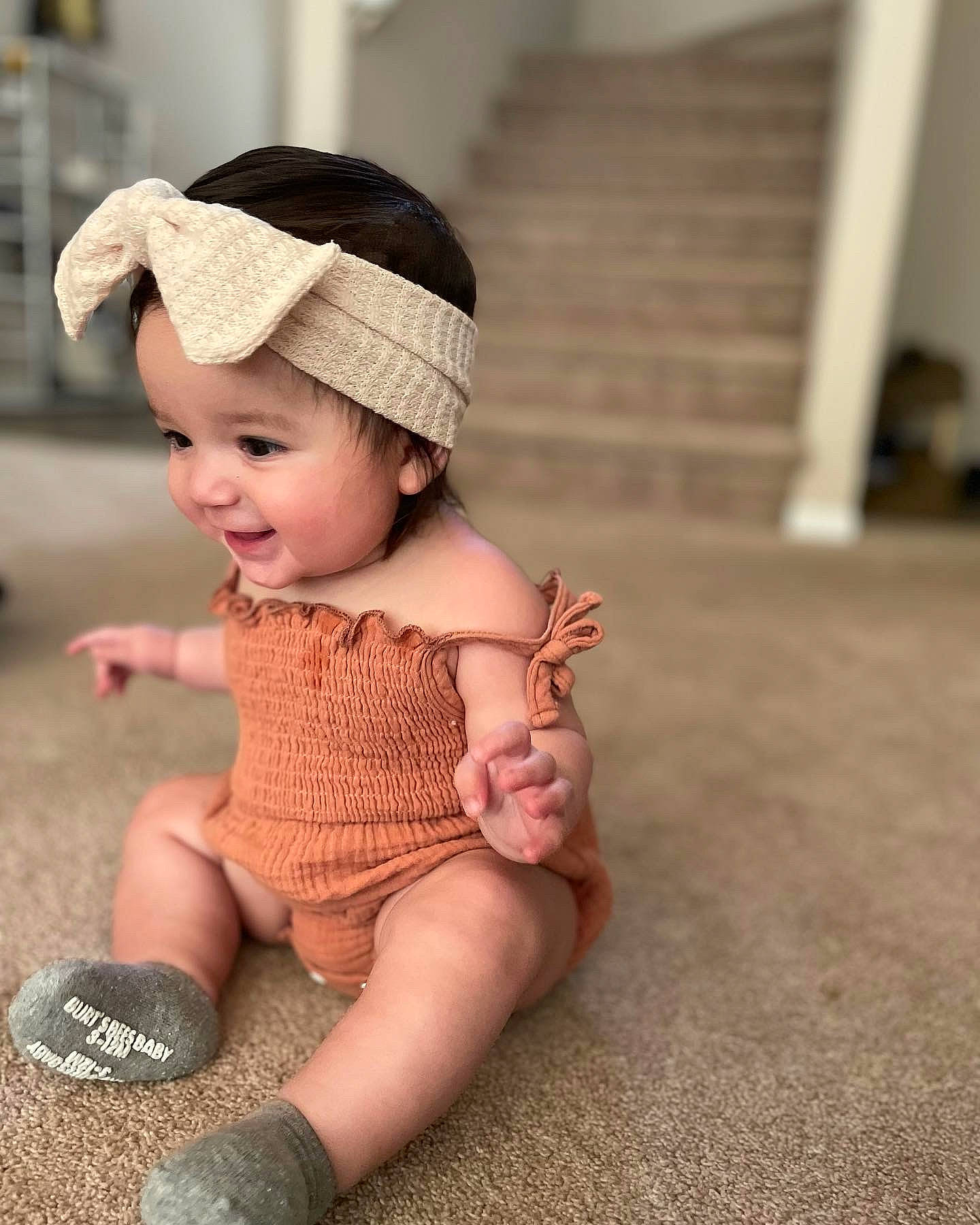 Grey joined the competition — help win amazing prizes! baby, baby_toddler_clothing, cap, child, eye, face, flash_photography, flooring, foot, fun, grass, happy, head, headgear, headwear, leg, person, skin, sleeve, smile