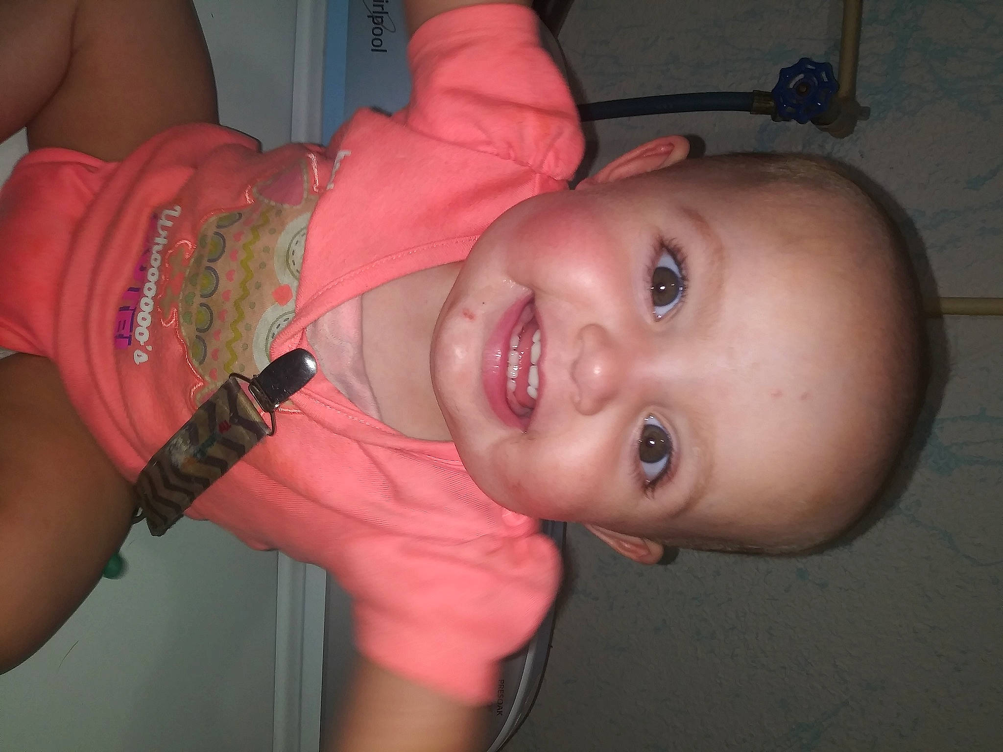 Mae is registered to the contest to win money with this photo: cheek, chest, child, chin, ear, eye, eyebrow, face, forehead, head, jaw, joy, lip, mouth, muscle, neck, nose, person, pink, skin