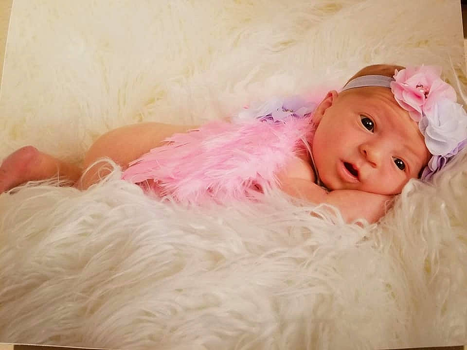 Ava Marie joined the competition — help win amazing prizes! beauty, child, eye, flooring, girl, hair_accessory, headwear, human_hair_color, infant, person, pink, product, skin, textile, toddler