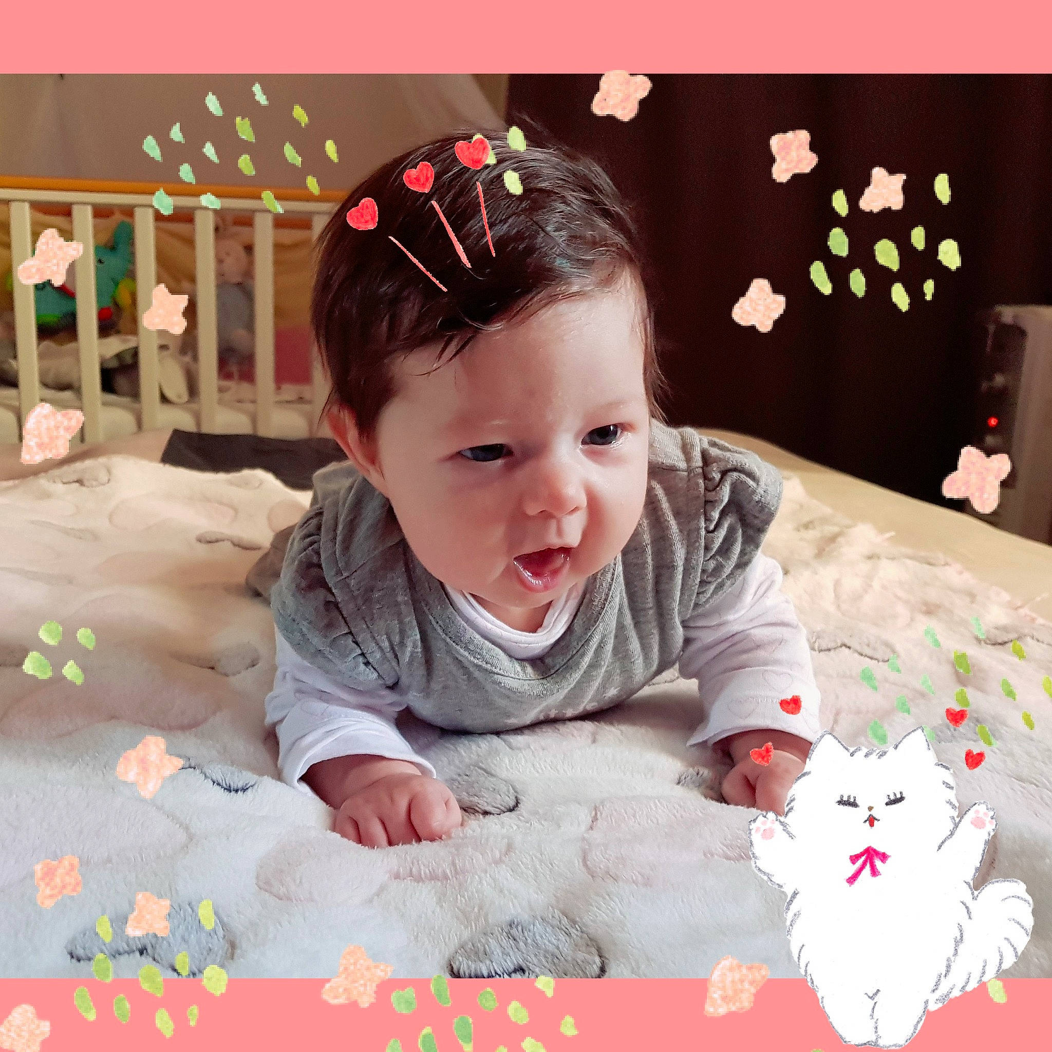 Ilionna a rejoint le concours — aidez-le/la à gagner de superbes lots ! baby, cheek, child, ear, fur, hair_accessory, happy, head, headgear, human, person, pink, play, smile, toddler