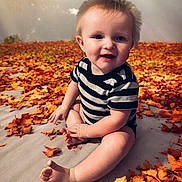 Noah is registered to the contest to win money with this photo: baby, clothing, dress, face, flower, grass, head, leaf, nature, outdoors, pants, person, photography, plant, portrait, rock, sitting, sky, tree, vegetation