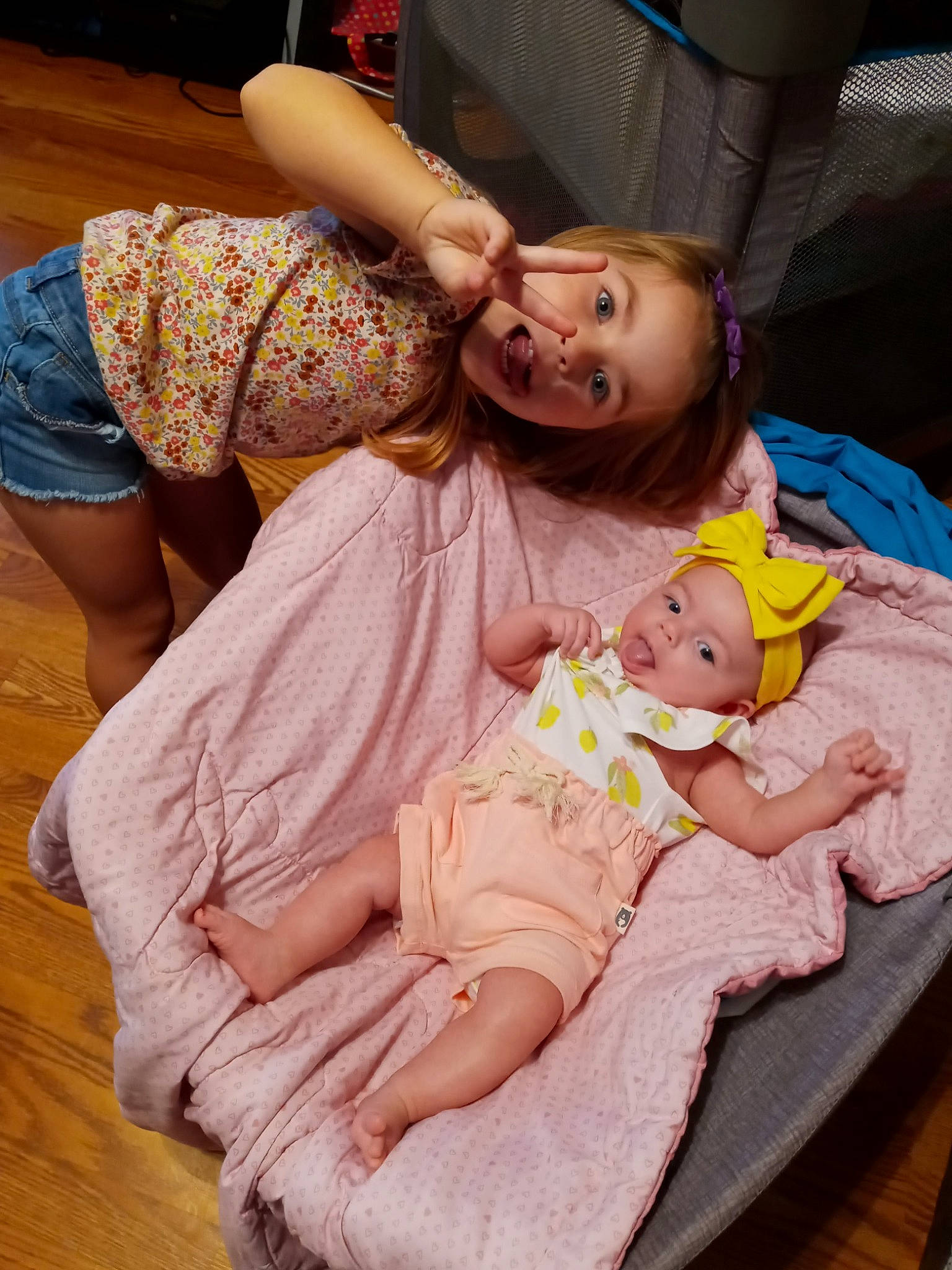 Victoria joined the competition — help win amazing prizes! abdomen, baby, baby_products, baby_toddler_clothing, cheek, child, comfort, event, face, facial_expression, happy, headwear, mouth, peach, person, pink, sitting, skin, thigh, toddler