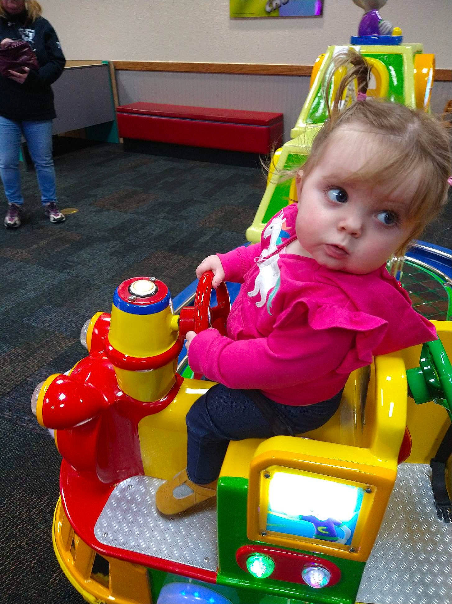 Esmeray joined the competition — help win amazing prizes! baby_products, baby_toys, child, event, fun, leisure, motor_vehicle, person, photograph, plastic, play, product, riding_toy, room, sitting, snapshot, toddler, toy, toy_vehicle, vehicle