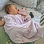 baby, bed, blanket, child, comfort, cozy, crib, cute, indoor, infant, nap, pacifier, pillow, pink_sleeping_sack, plush_toy, resting, sleep, sleeping, soft_toys, toddler