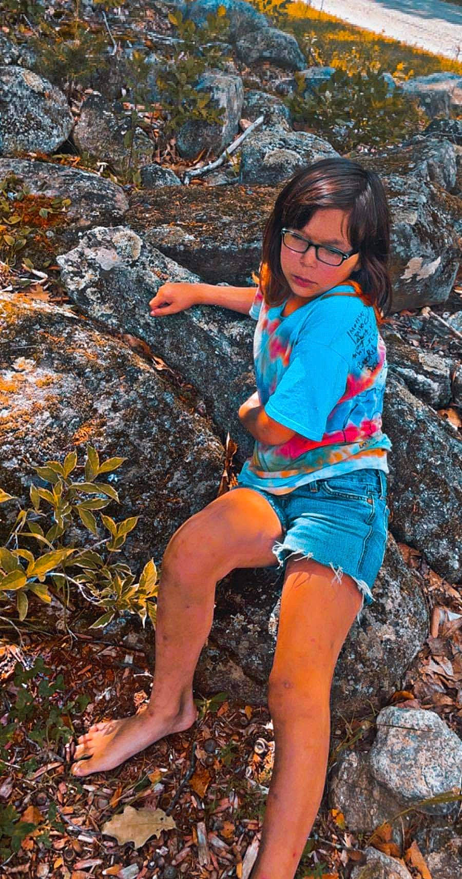 Alexis joined the competition — help win amazing prizes! arm, bedrock, electric_blue, eyewear, flash_photography, fun, hair, happy, human_body, leaf, leg, leisure, long_hair, nature, people_in_nature, person, plant, t_shirt, thigh, trunk