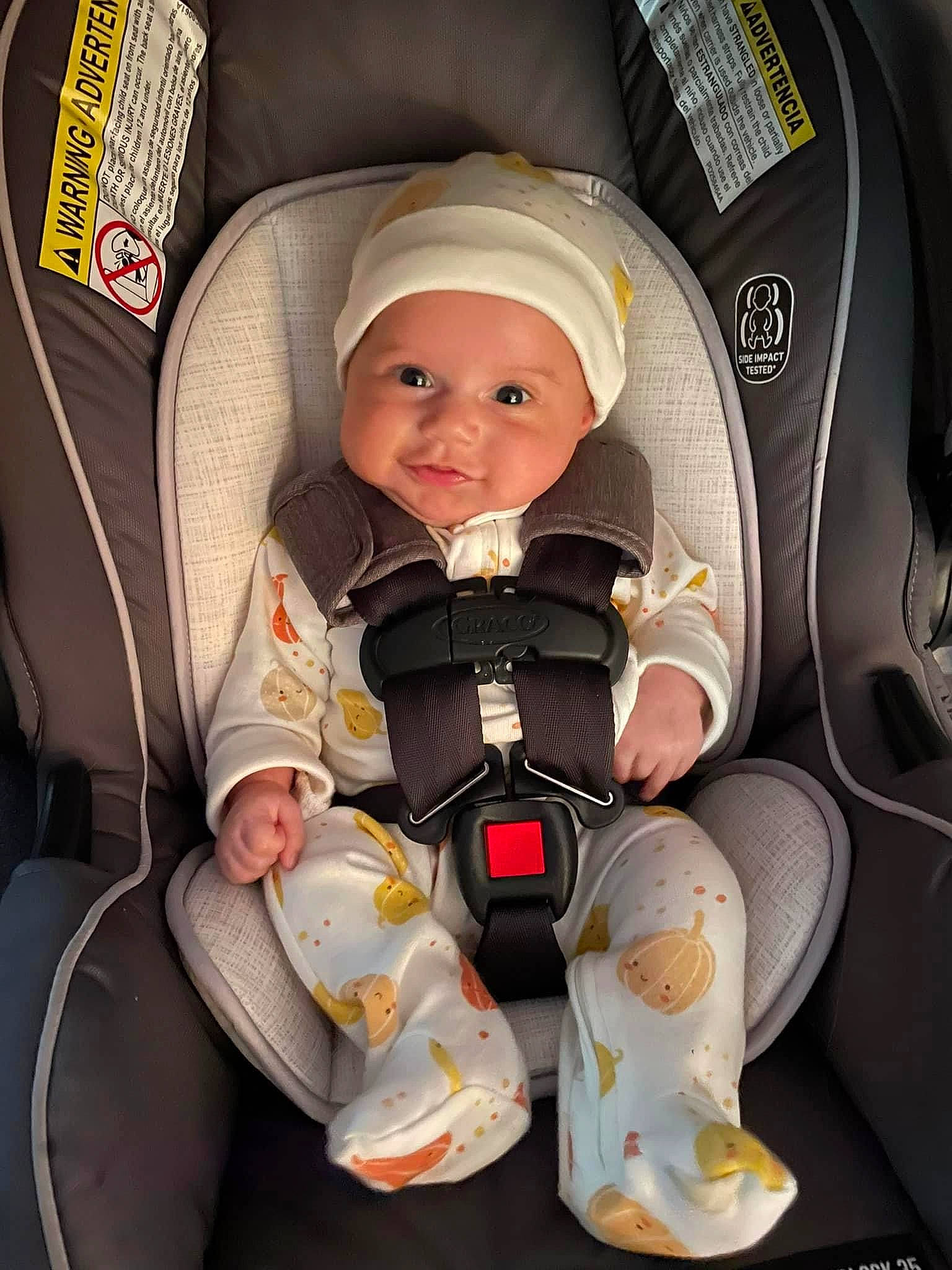 Hailey joined the competition — help win amazing prizes! auto_part, automotive_design, baby, baby_carriage, baby_in_car_seat, baby_products, baby_safety, car_seat, car_seat_cover, child, comfort, head_restraint, headwear, motor_vehicle, person, personal_protective_equipment, seat_belt, service, sitting, smile