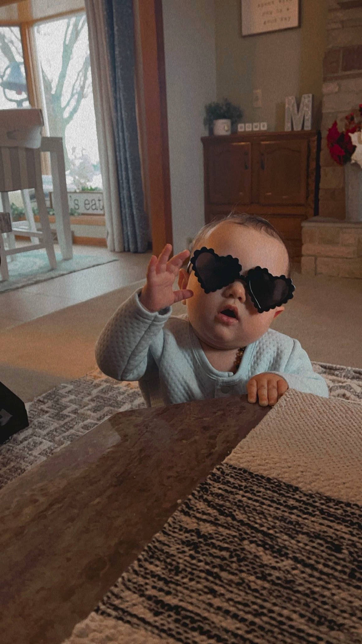 Kaylene joined the competition — help win amazing prizes! child, comfort, curtain, eyewear, floor, flooring, flowerpot, fun, goggles, hardwood, leisure, person, room, sitting, sunglasses, toddler, vacation, vision_care, window, wood