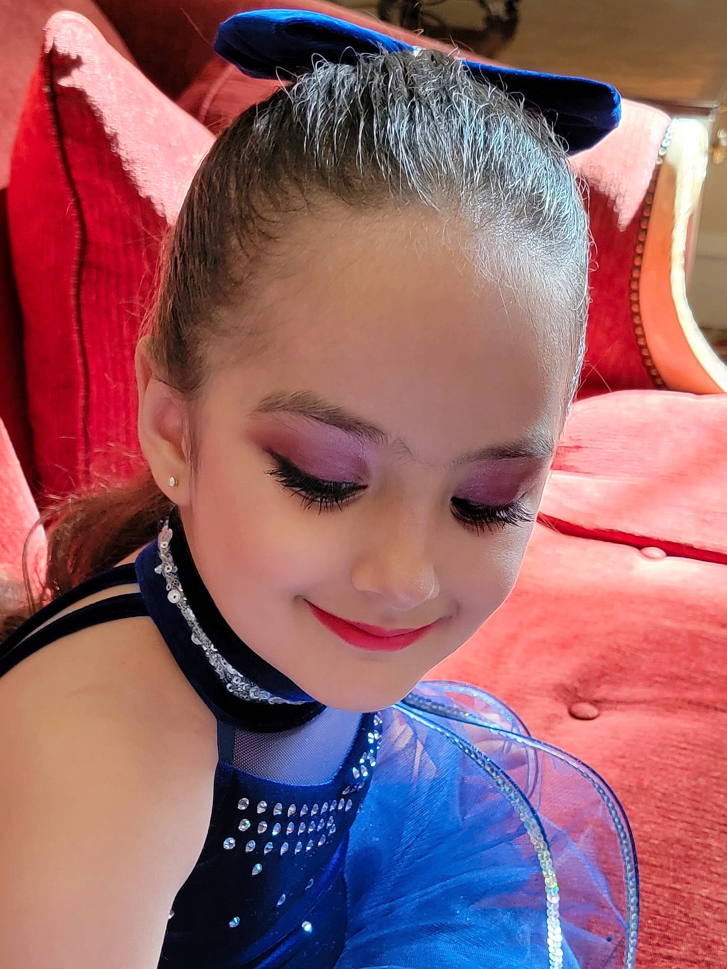 Leyla is registered to the contest to win money with this photo: black_hair, blue, cool, earrings, electric_blue, eyebrow, eyelash, eyewear, facial_expression, fashion, fashion_design, fun, hair, hairstyle, happy, headgear, joy, lip, person, pink